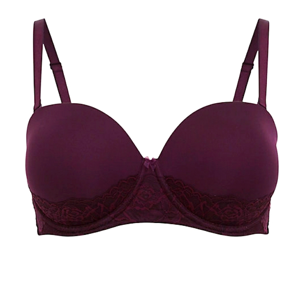 Purple Lace Push-Up Multiway Straples Bra